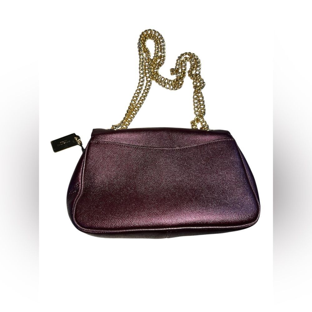 Coach Cassidy Purple Metallic Star Embellished Crossbody Bag F38341 - Picture 2 of 16